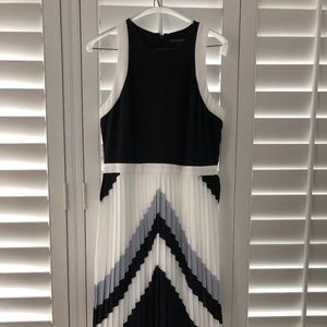Banana Republic Chevron Pleated Midi Dress, Size 4